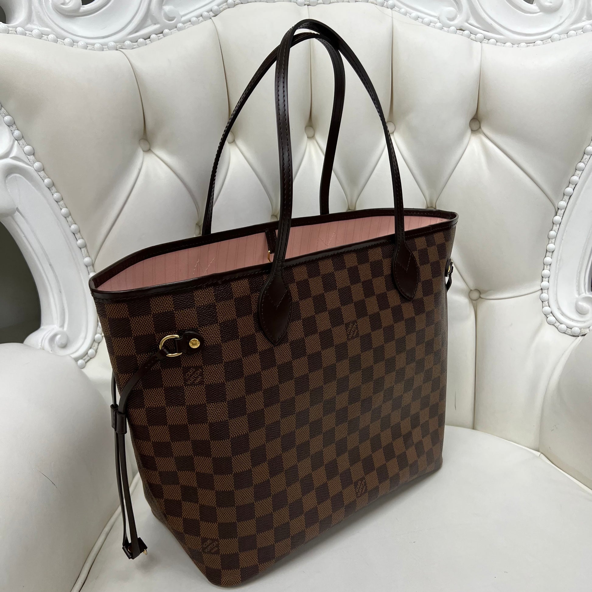 Louis Vuitton Neverfull MM In Damier Ebene Rose Ballerine SOLD