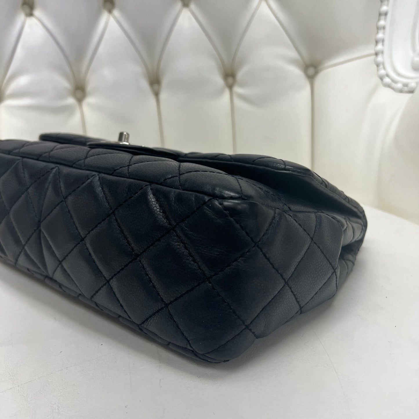 Chanel Jumbo Single Flap Black Quilted Caviar